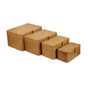 4 Pack, Wicker Baskets with Lids, Nautral Seagrass Storage Baskets, Woven Rec...