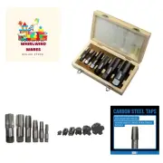6 Piece NPT Pipe Tap, Carbon Steel, DWTPT Series Set, 1/8", 1/4", 3/8", 1/2",...