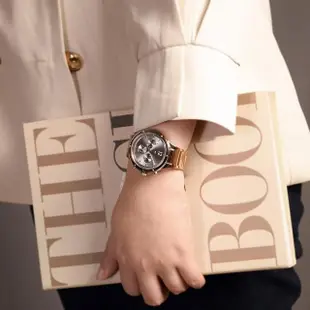 【Tommy Hilfiger】玫瑰金框 灰面 三眼日期顯示 玫瑰金鋼帶 手錶 女錶 母親節(1782277)