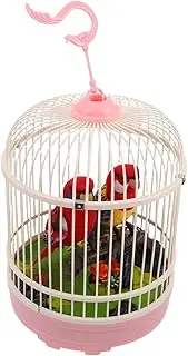 Totority Realistic Birdcage Toy Voice Control Chirping Bird Models for Boys and Girls' Play Home Dec