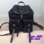 二手精品 PRADA 普拉達 1BZ677 BACKPACK 黑色 小牛皮後背包 雙肩包