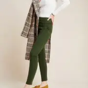 Anthropologie Jefferson Seamed Leggings Pants Olive Moss Green NWT Size 28