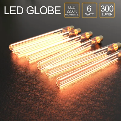 300MM LED Tubular Light 6W E27 Filament Bulb Dimmable Tube Globe Warm White