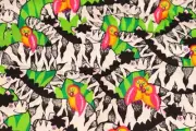 36"L x 44" W Unbranded Fabric Cartoon Jungle Theme Colorful Parrots Zebras