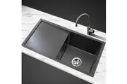 Cefito Kitchen Sink 75X45CM Stainless Steel Basin Single Bowl Black