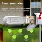 Wireless Mailbox Alarm with 800 Ft Range - Mail Chime Notification System & Mail Alert White