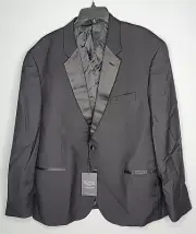 Tollegno 1900 The Black Tux Notched Lapel Tuxedo Jacket size 46S, Italian Fabric