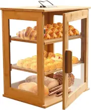 Nisorpa 3 Layer Bread Box Bread Bin, Clear Window Bread Holder Organizer, Bread