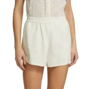NWT- Rag & Bone 'April' Embroidered Cotton Eyelet Pull-On Shorts, White - Medium
