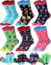 [Glitopper] 6 Pairs Running Gifts for Women Funny Sports Socks Marathon Socks Cool Runner Training Gifts for Running Lover, Rose Red and Black, One Size
