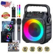 Portable Karaoke Machine with 2 Wireless Microphones - Perfect for Home Parties