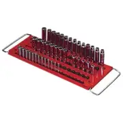 1/4", 3/8", & 1/2" Dr 76-Posts 5 Row Lock-a-Socket Tray, Red LASTRAY MECHANIC'S