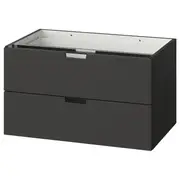 NORDLI Modular chest of 2 drawers, anthracite, 80x45 cm
