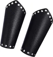 [BESTYASH] Wristband Scabbard Guard Costume Armband Bracelets Medieval Bangle Bracers Sword Belt Suit Archery Van Men Holder Hobbit Knight Jewelry Cloak Cuff Mittens Pu Leather Black