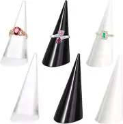 6 Pack Acrylic Cone Shape Ring Display Holder for Jewelry Showcase Display Stand