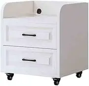 Office File Cabinet Silent Slide Storage Racks Desktop Printer Storage Rack Particleboard Drawer Mobile(White)