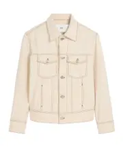 AMI Paris Logo Patch Denim Jacket S,XL,XS,L,M White cream color