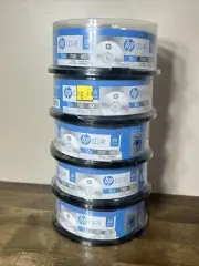 (5) 20 pack Hp CD-R 52 x 700MB 80 minute CD’s blank sealed 100 Total