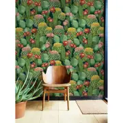Colorful Cacti removable wallpaper Watercolor wall mural Flowers decor
