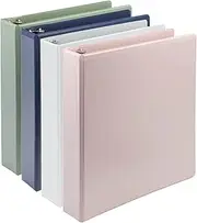 Samsill Earth's Choice, 1.5-Inch Durable D-Ring View Binder 4 Pack, USDA Certified Biobased, Eco-Friendly, Boho Assortment