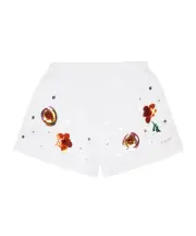 Marni Kids Sequinned Elasticated Waistband Fleece Shorts 8Y,6Y,14Y,12Y,10Y White