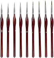 TopHomer 9pcs Detail Paint Brush Set Fine Miniature Artist Painting Brushes with 0, 00, 000 Size Drawing Brushes for Paintings Art Acrylic Watercolor Oil Art