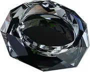 Ashtray, Crystal Ash Tray Holder for Home Office Tabletop Decoration, Gift Ashtray, Beautiful Decoration Craft, Black