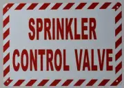 Sprinkler Control Valve Sign (White, Reflective!!, Aluminium, Size 7X10)-ref0420