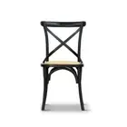 COSTA BLACK CROSS-BACK DINING CHAIR WITH RATTAN SEAT 50X48X88CM