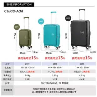 【美國旅行者】AO8 新款24吋前開式可擴充行李箱 多色可選/新秀麗集團 彩色世界
