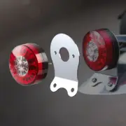 LED Round Brake Light with Silver Stop Light Holder & Bolt Caps EMI Class 3