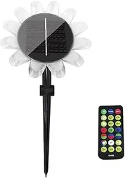 Solar Pond Lights Outdoor Waterproof 12 LED Colorful Floating Pool Solar Light Sunflower Safety Night Light Landscape Reflectors 8 Modes for Garden Pond Lawn Path (1 Pack)