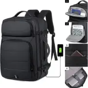 Expandable Men‘s 17 Inch Laptop Backpacks Waterproof Notebook Bag USB Schoolba