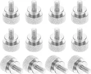 uxcell 12 Pcs M4x8mm Knurled Thumb Screw Computer Case Threaded Hand Tighten Screws Aluminum Alloy for PC Case, Silver