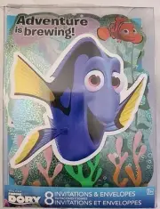 Disney Finding Dory "Adventure is Brewing" Party Invitations & Envelopes 8pk
