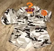 Nwt pawsenclaws Camouflage Military Army Uniform Outfit & hat fits build a bear