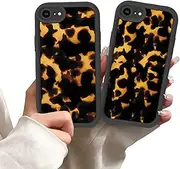 Zrutru 2 Pack Tortoise Shell Phone Cases for iPhone SE 2020/SE 2022/7/8 Case Leopard Print Cute Cheetah Print for Girls Women,Camera Protection Soft Silicone Slim TPU Funda for iPhone 7 4.7 Inch
