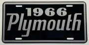 1966 66 PLYMOUTH METAL LICENSE PLATE VALIANT FURY SATELLITE BELVEDERE BARRACUDA