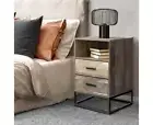 Bedside Table 2 Drawers with Shelf - BADAN