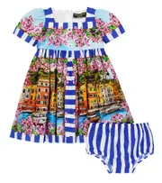 [Dolce & Gabbana Kids] Dolce & Gabbana Kids Baby Portofino dress and bloomers set M 6-9 multicoloured