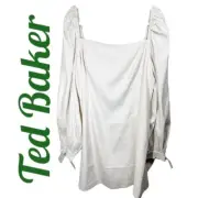 NWT TED BAKER Britnie Square Neckline Mini Shift Dress Puff Sleeves, 6 (US 16)