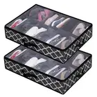 Shoes Container Visible Reinforced Handle Transparent Cover Under-bed Shoes