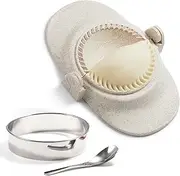 MUMSUNG Empanadas Press Maker Mold Set,4-inch Dumpling Maker With Dough Cutter, Professional Kitchen Gadget for Empanada, Pierogi, Pastelitos, Calzone, Turnovers(L/4"-White)