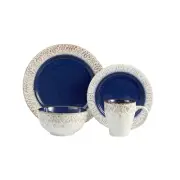 American Atelier Round Dinnerware Sets | Blue Kitchen Plates, Bowls, and Mugs...