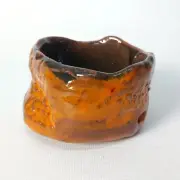 Handcrafted Ceramic Bowl. Handmade teaware. Orange cup, for coffee or whiskey.