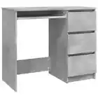 Wooden Office Desk Work Computer Storage Drawers Cabinet Table Concrete Grey