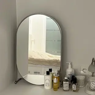 【zozo】韓系金屬化妝鏡(可調式化妝鏡 大鏡面 桌面化妝鏡 鏡子 梳妝鏡 桌上鏡 美妝鏡 居家裝飾)