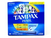 Tampax Pearl Triple Pack Tampons Regular, Super & Super Plus Absorbency 34 Ct