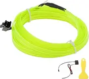X AUTOHAUX 2m EL Wire Cable LED Glow String Light Car Lighting Strip Flexible Neon Light for Car Decoration Wiring Driver(12v) Fluorescent Green