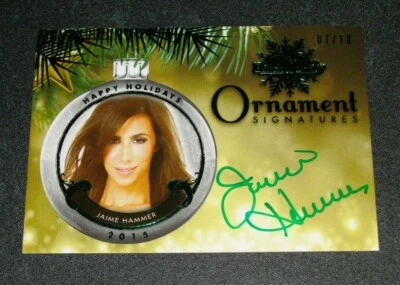 2015 Benchwarmer JAIME HAMMER Holiday ORNAMENT Green Auto/10 PLAYBOY Penthouse